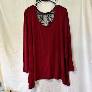 Torrid Super Soft Maroon Lace Tunic